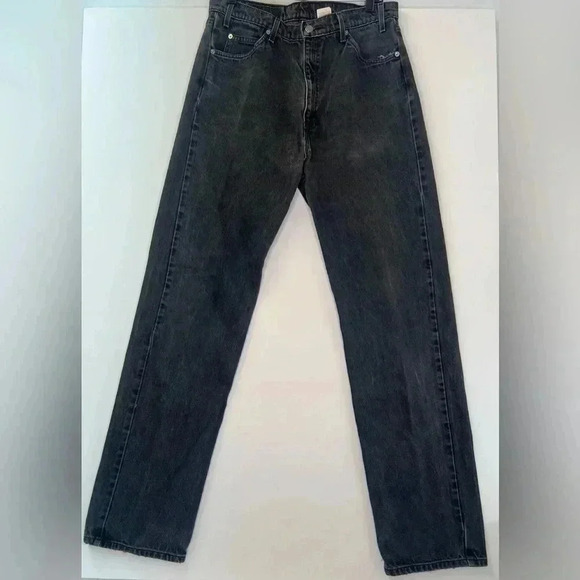 VITG 90’s LEVIS ORANGE TAB 505 JEANS BLACK REGULAR FIT STRAIGHT LEG Sz 36X34  34 - Picture 1 of 16